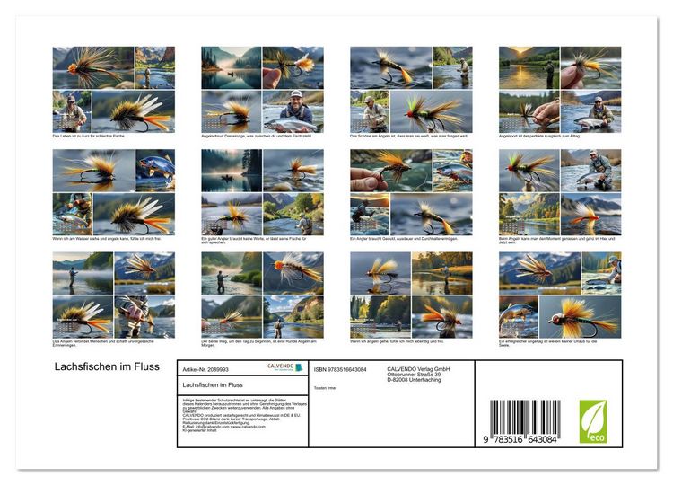 Produktbild: Lachsfischen im Fluss (Wandkalender 2026 DIN A4 quer), CALVENDO Monatskalender