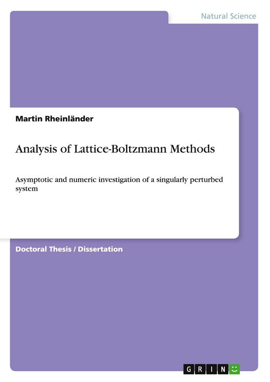 Produktbild: Analysis of Lattice-Boltzmann Methods