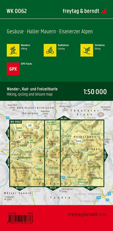 Produktbild: freytag & berndt Wanderkarte WK 0062 Ges&auml;use, Haller Mauern - Eisenerzer Alpen 1:50.000