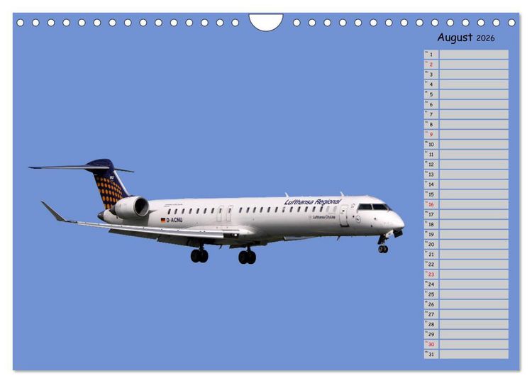 Produktbild: Flugzeuge &ndash; Starts und Landeanfl&uuml;ge Geburtstagsplaner (Wandkalender 2026 DIN A4 quer), CALVENDO Monatskalender