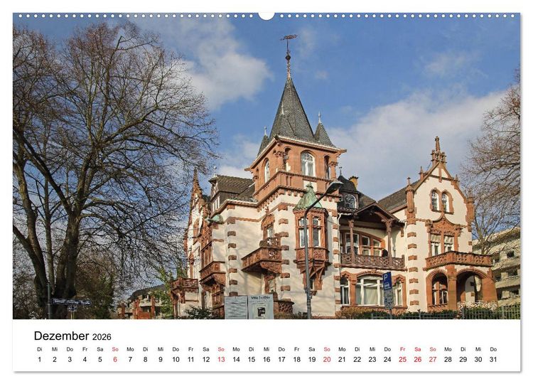 Produktbild: Wiesbaden - Stadt der Villen (hochwertiger Premium Wandkalender 2026 DIN A2 quer), Kunstdruck in Hochglanz