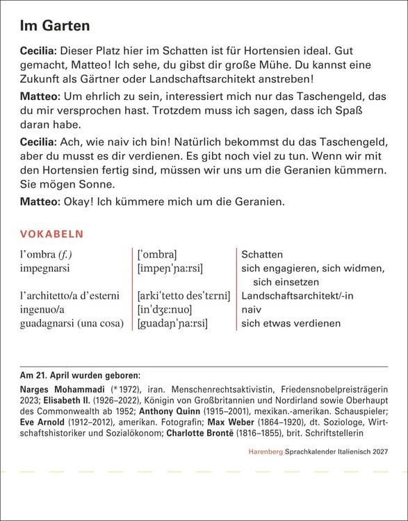 Produktbild: Italienisch Sprachkalender 2027 - Italienisch lernen leicht gemacht - Tagesabrei&szlig;kalender