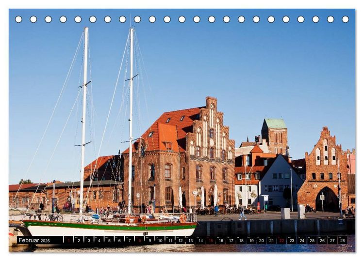 Produktbild: Deutsche Hansest&auml;dte - L&uuml;beck Wismar Rostock Stralsund (Tischkalender 2026 DIN A5 quer), CALVENDO Monatskalender