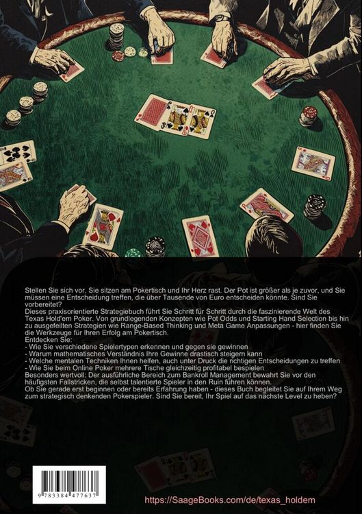 Produktbild: Texas Hold'em Poker Buch: Die ultimative Strategie f&uuml;r Anf&auml;nger und Fortgeschrittene