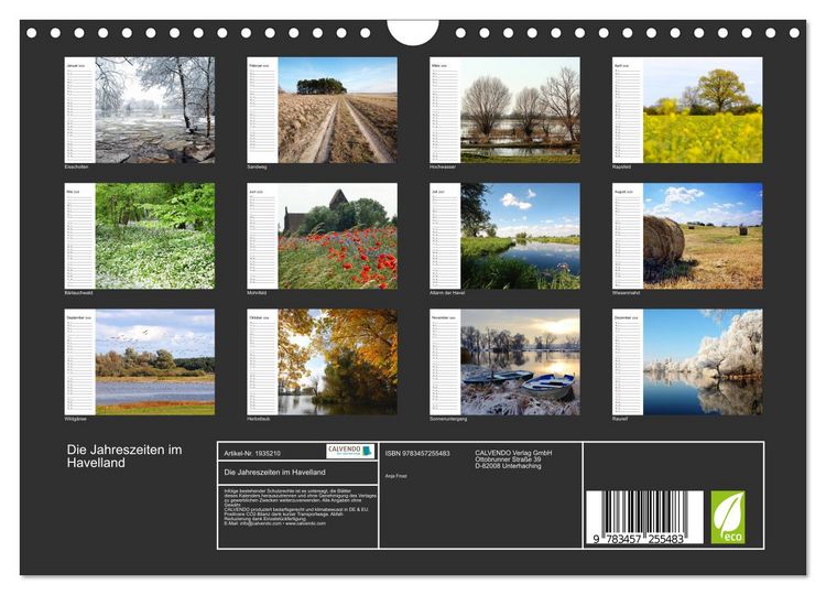 Produktbild: Die Jahreszeiten im Havelland (Wandkalender 2026 DIN A4 quer), CALVENDO Monatskalender