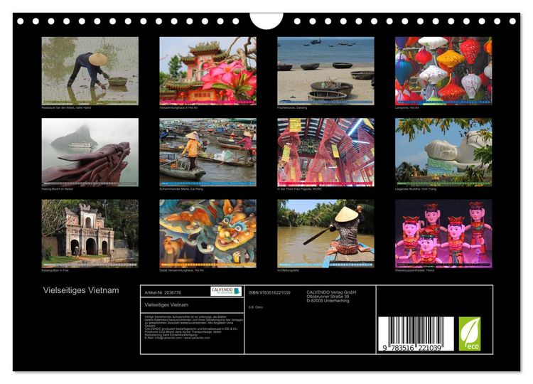 Produktbild: Vielseitiges Vietnam (Wandkalender 2026 DIN A4 quer), CALVENDO Monatskalender