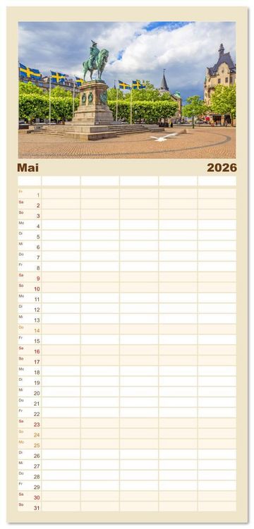 Produktbild: Familienplaner 2026 - Malm&ouml; in Schweden mit 5 Spalten (Wandkalender, 21 x 45 cm) CALVENDO