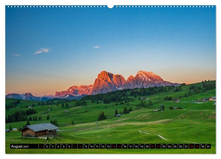 Produktbild: Sehnsucht Seiser Alm (hochwertiger Premium Wandkalender 2027 DIN A2 quer), Kunstdruck in Hochglanz