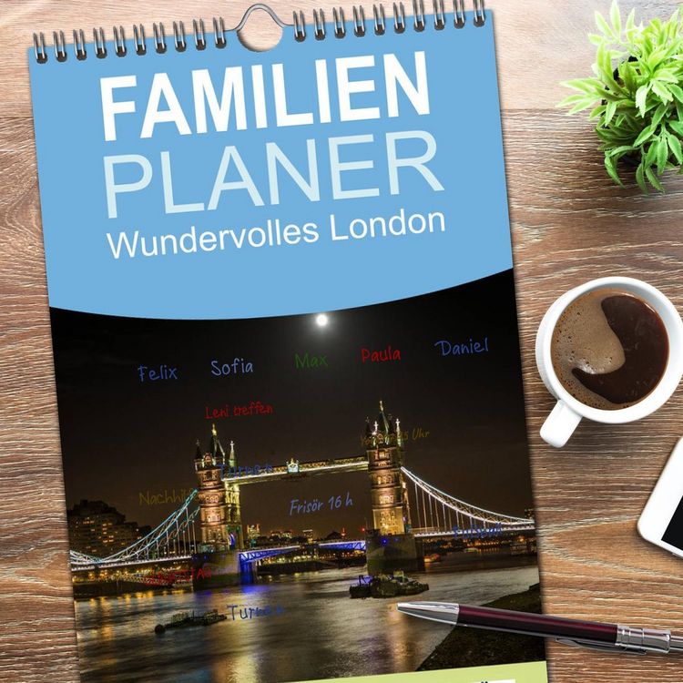 Produktbild: Familienplaner 2026 - Wundervolles London mit 5 Spalten (Wandkalender, 21 x 45 cm) CALVENDO