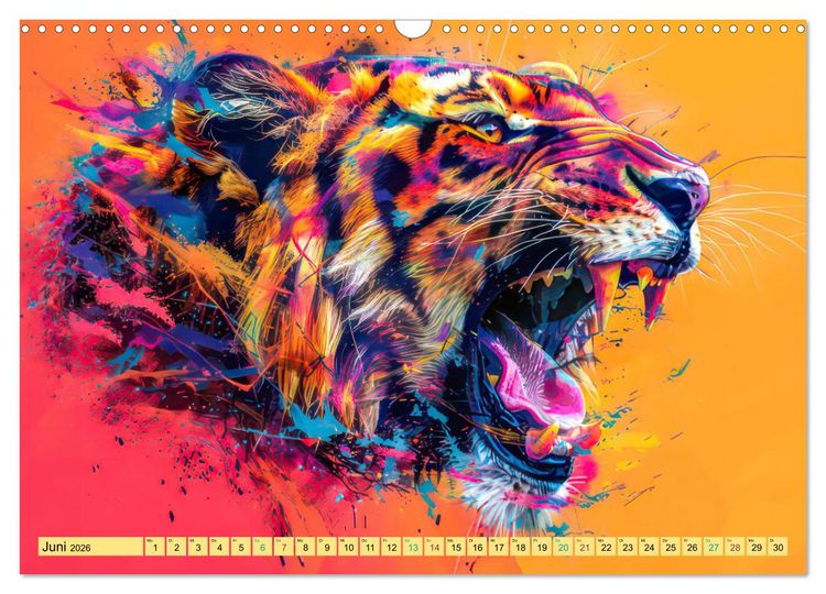 Produktbild: Tiere im Pop Art Kleid (Wandkalender 2026 DIN A3 quer), CALVENDO Monatskalender