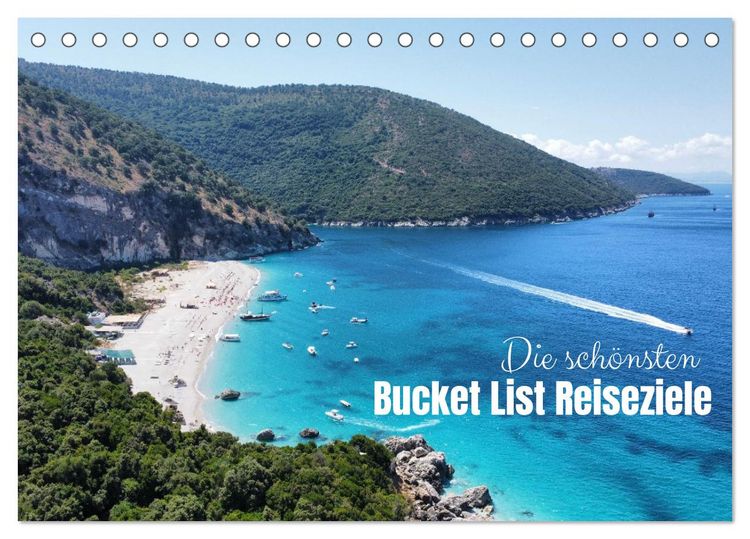 Produktbild: Die sch&ouml;nsten Bucket List Reiseziele (Tischkalender 2026 DIN A5 quer), CALVENDO Monatskalender