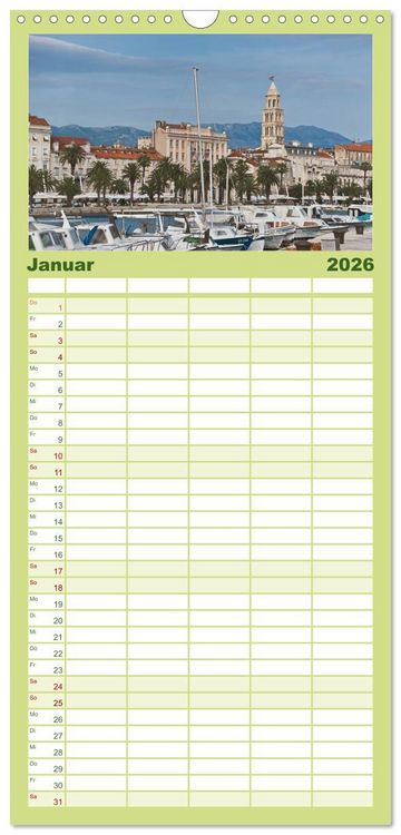 Produktbild: Familienplaner 2026 - Kroatien, Terminplaner mit 5 Spalten (Wandkalender, 21 x 45 cm) CALVENDO