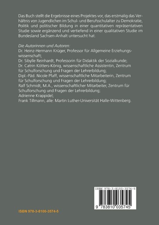 Produktbild: Jugend und Demokratie &mdash; Politische Bildung auf dem Pr&uuml;fstand