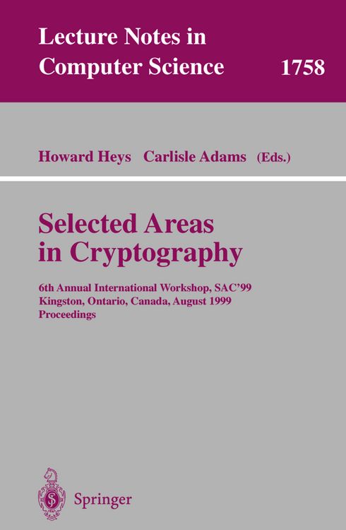 Produktbild: Selected Areas in Cryptography