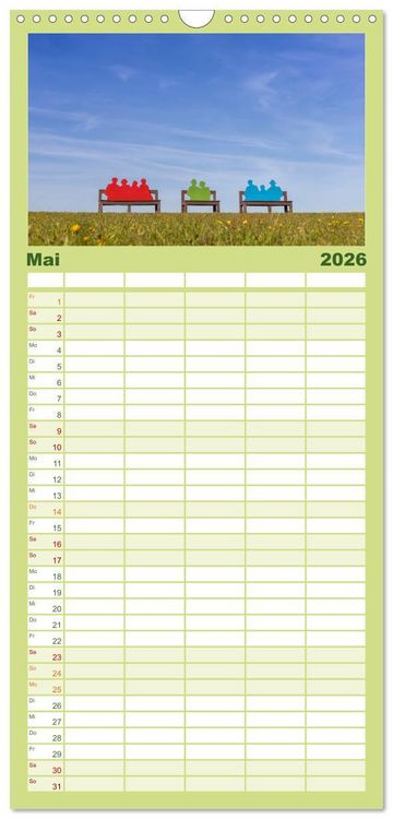 Produktbild: Familienplaner 2026 - B&uuml;sum - Urlaub an der Nordsee mit 5 Spalten (Wandkalender, 21 x 45 cm) CALVENDO