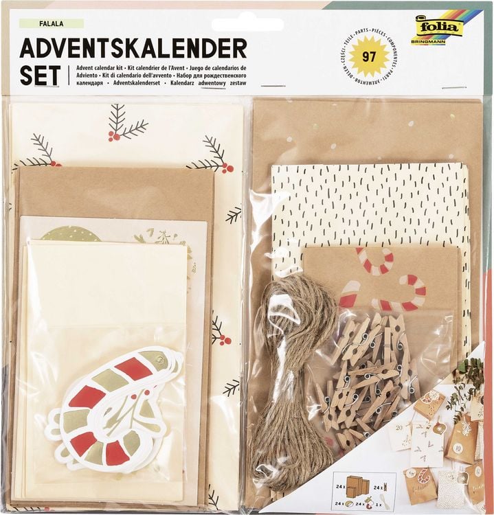 Produktbild: Folia Adventskalender Set FALALA, 97-teilig