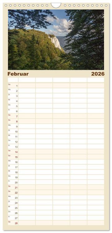 Produktbild: Familienplaner 2026 - Traumhaftes R&uuml;gen mit 5 Spalten (Wandkalender, 21 x 45 cm) CALVENDO