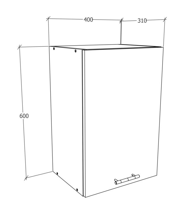 Produktbild: K&uuml;chenschrank B. 40 cm H&auml;ngeschrank K&uuml;che Esilo