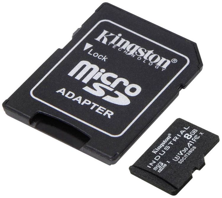Produktbild: Kingston Industrial microSDHC-Karte 8 GB Class 10 UHS-I inkl. SD-Adapter