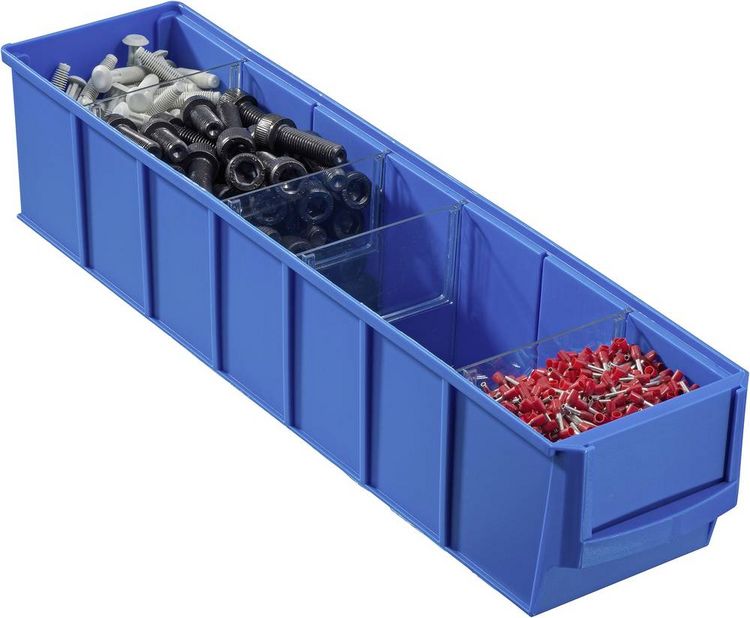 Produktbild: Allit 456540 Sichtlagerkasten Regal-Industriebox Gr. 400S (L x B x H) 400 x 91 x 81 mm Blau 1 St.
