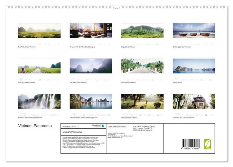 Produktbild: Vietnam Panorama (hochwertiger Premium Wandkalender 2027 DIN A2 quer), Kunstdruck in Hochglanz