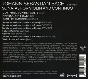Produktbild: Bach: Sonatas for Violin and Continuo