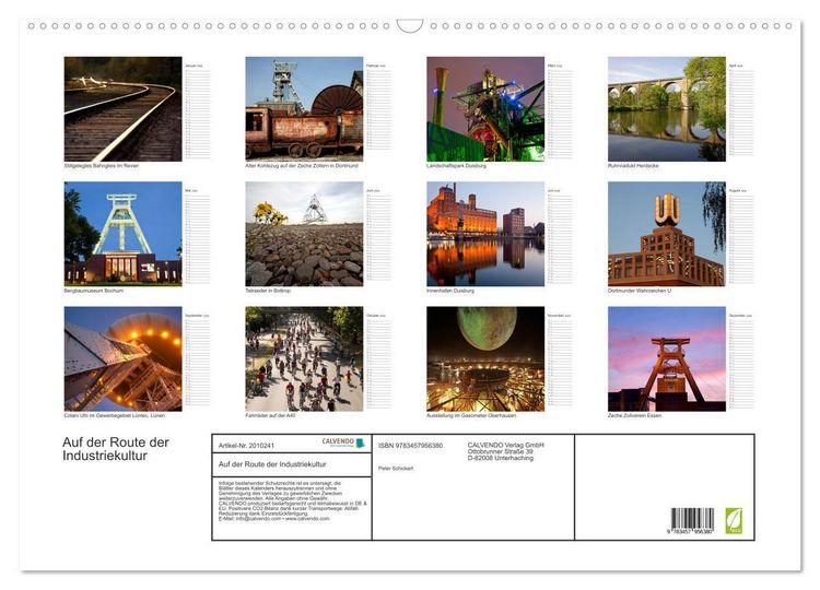 Produktbild: Auf der Route der Industriekultur (Wandkalender 2026 DIN A2 quer), CALVENDO Monatskalender