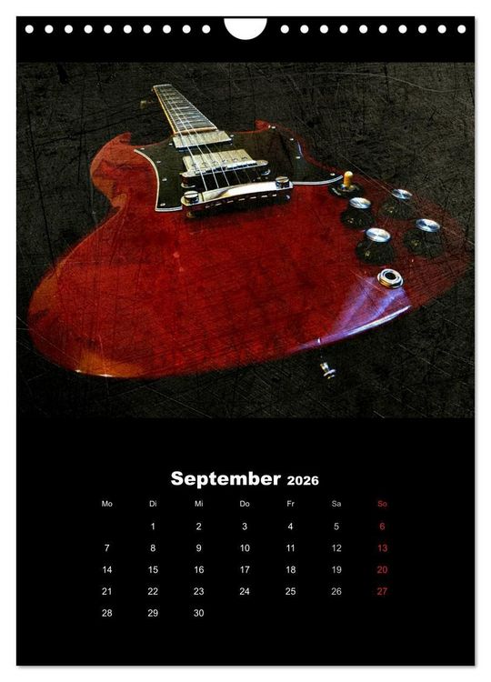 Produktbild: Vintage Gitarren (Wandkalender 2026 DIN A4 hoch), CALVENDO Monatskalender