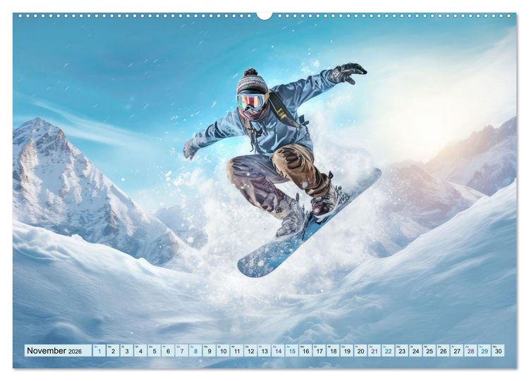 Produktbild: Snowboarder in Aktion (Wandkalender 2026 DIN A2 quer), CALVENDO Monatskalender