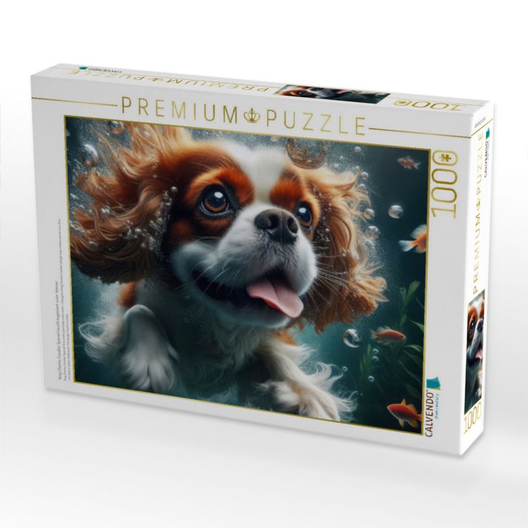 CALVENDO Puzzle 1000 Teile – Cavalier King Charles Spaniel Welpen, 64x48 Cm, Premium-Qualität