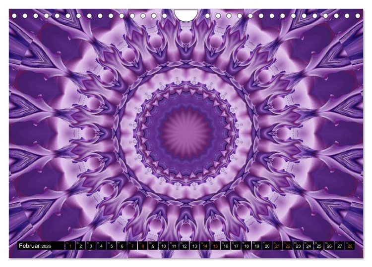 Produktbild: Energie - Mandalas, Spiritualit&auml;t durch die Farbe Lila (Wandkalender 2026 DIN A4 quer), CALVENDO Monatskalender