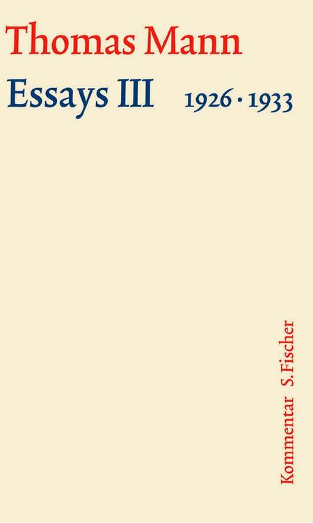 Produktbild: Essays III 1926&ndash;1933