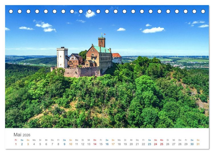 Produktbild: Rennsteig - Weitwanderweg (Tischkalender 2026 DIN A5 quer), CALVENDO Monatskalender