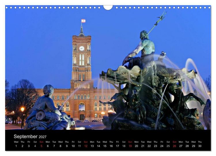 Produktbild: Evening Walk through Berlin (Wall Calendar 2027 DIN A3 landscape), CALVENDO 12 Month Wall Calendar