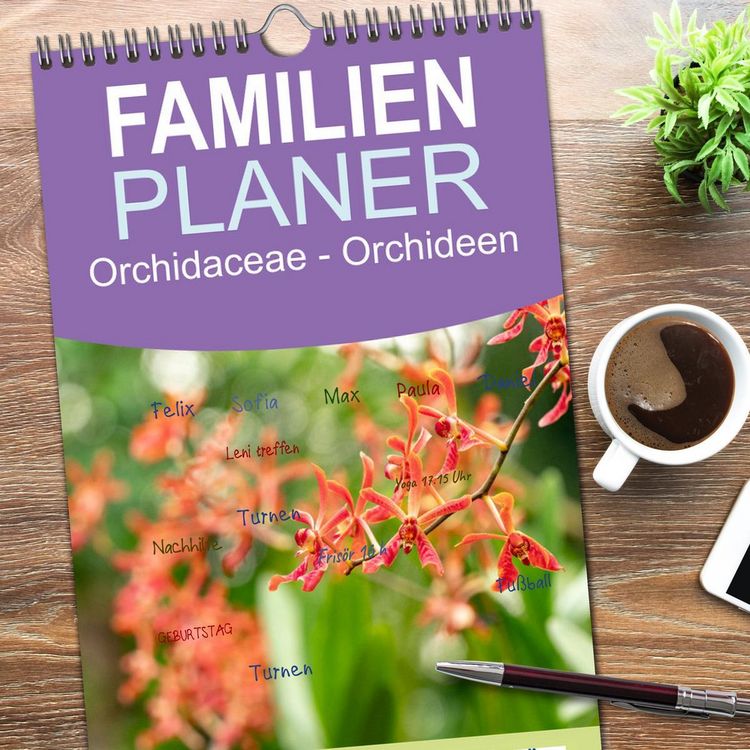 Produktbild: Familienplaner 2026 - Orchidaceae - Orchideen mit 5 Spalten (Wandkalender, 21 x 45 cm) CALVENDO