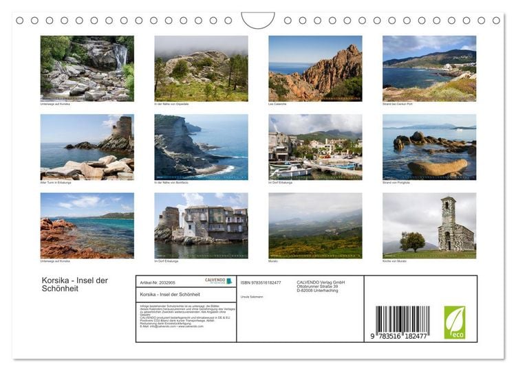 Produktbild: Korsika - Insel der Sch&ouml;nheit (Wandkalender 2026 DIN A4 quer), CALVENDO Monatskalender