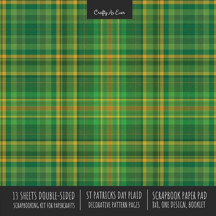 Produktbild: St. Patrick's Day Plaid Scrapbook Paper Pad 8x8 Scrapbooking Kit for Cardmaking Gifts, DIY Crafts, Printmaking, Papercrafts, Green Decorative Pattern