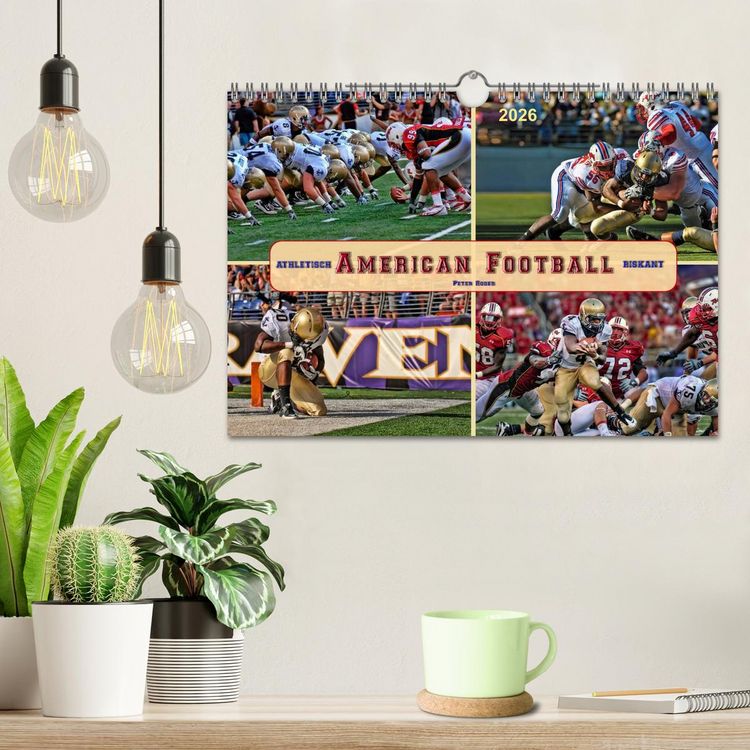 Produktbild: American Football - athletisch und riskant (Wandkalender 2026 DIN A4 quer), CALVENDO Monatskalender