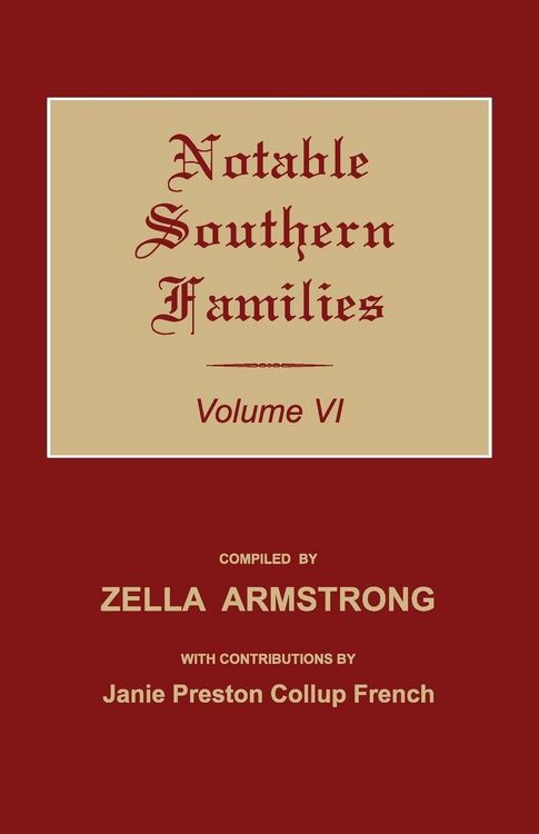 Produktbild: Notable Southern Families. Volume VI