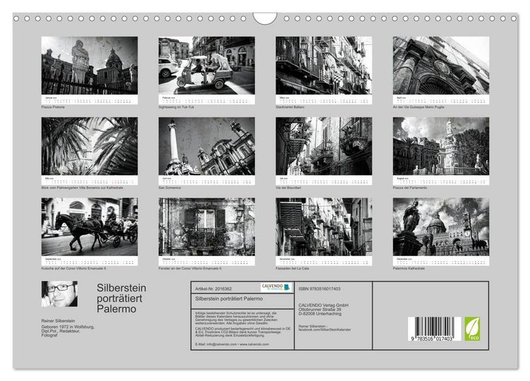 Produktbild: Silberstein portr&auml;tiert Palermo (Wandkalender 2026 DIN A3 quer), CALVENDO Monatskalender