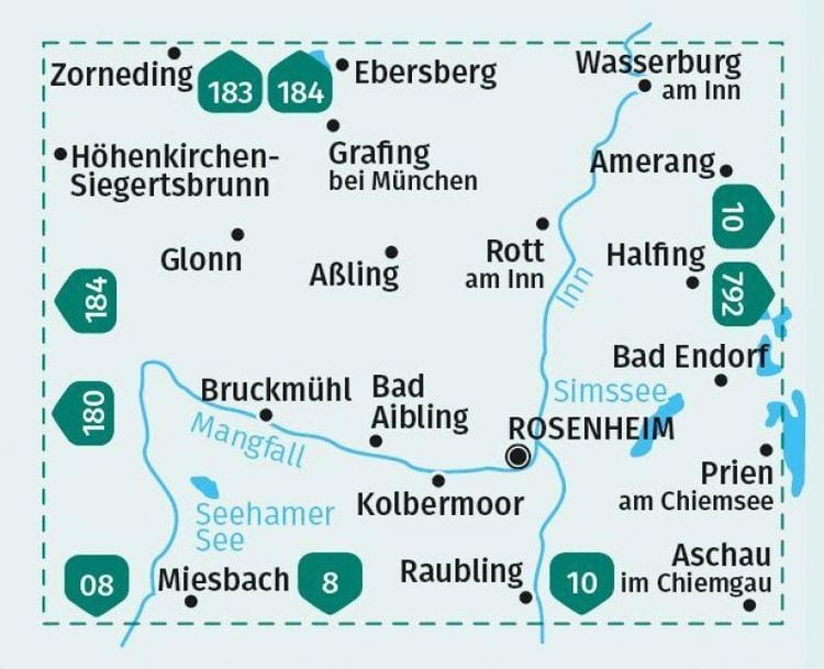 Produktbild: KOMPASS Wanderkarte 181 Rosenheim, Bad Aibling, Wasserburg am Inn 1:50.000