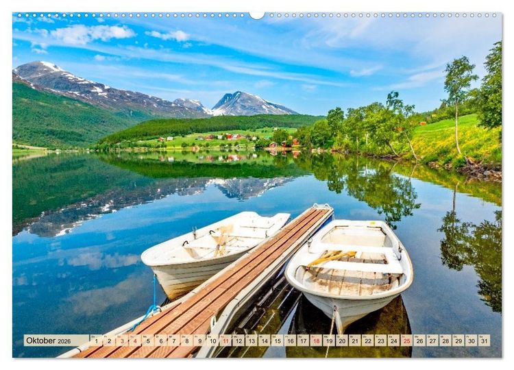 Produktbild: K&ouml;nigsroute Norwegens (hochwertiger Premium Wandkalender 2026 DIN A2 quer), Kunstdruck in Hochglanz