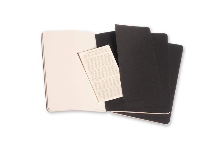 Produktbild: Moleskine Cahier, L/A5, 3er Set, Blanko, Kartoneinband, Schwarz