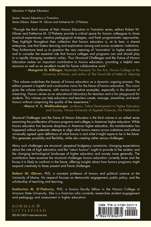 Produktbild: Structural Challenges and the Future of Honors Education