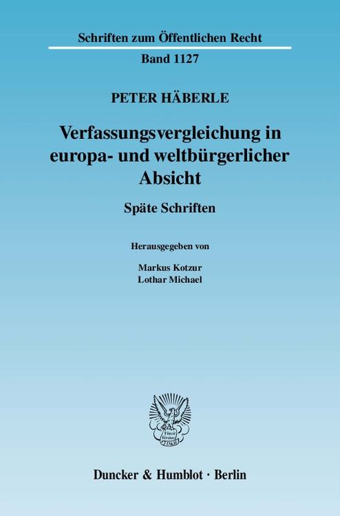 Produktbild: Verfassungsvergleichung in europa- und weltb&uuml;rgerlicher Absicht.