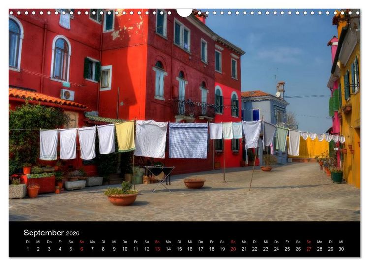 Produktbild: Die bunten H&auml;user von Burano (Wandkalender 2026 DIN A3 quer), CALVENDO Monatskalender
