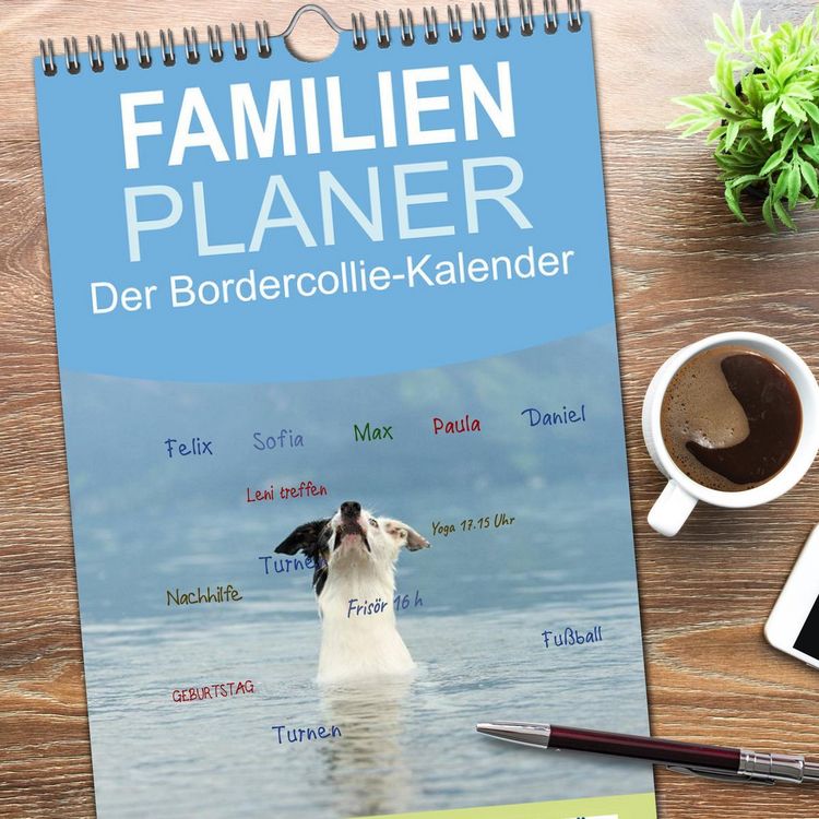 Produktbild: Familienplaner 2026 - Der Bordercollie-Kalender mit 5 Spalten (Wandkalender, 21 x 45 cm) CALVENDO