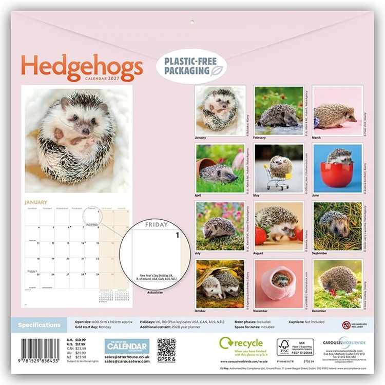 Produktbild: Hedgehogs &ndash; Igel 2027 &ndash; Wand-Kalender