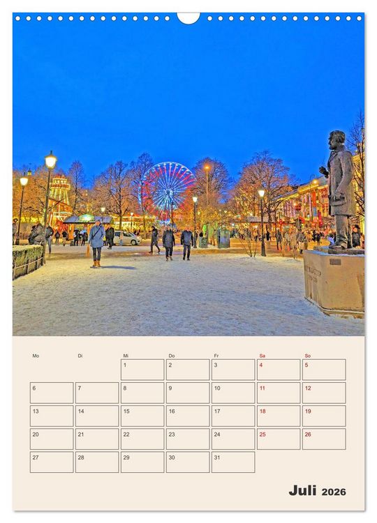 Produktbild: Winterliches Oslo - Terminplaner (Wandkalender 2026 DIN A3 hoch), CALVENDO Monatskalender