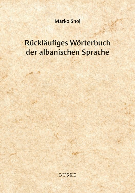 Produktbild: R&uuml;ckl&auml;ufiges W&ouml;rterbuch der albanischen Sprache
